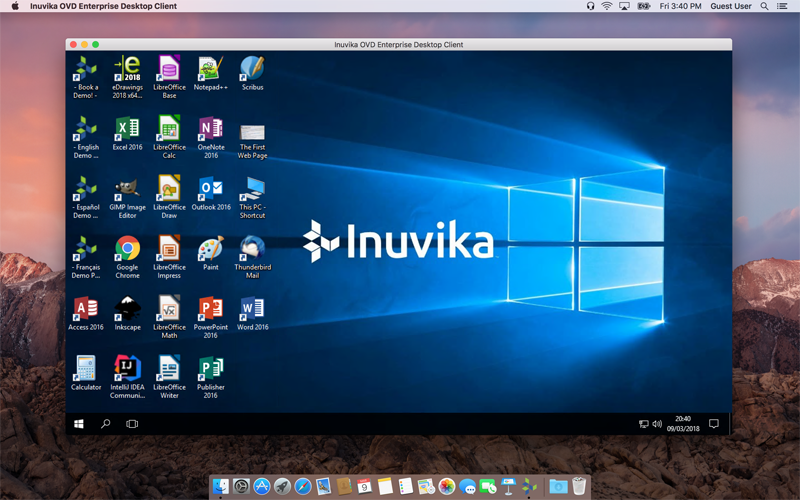 screenshot of Inuvika OVD Enterprise